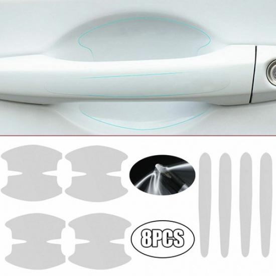 8Pcs Car Accessories Door Handle Bowl Sticker Protector Anti Scratch Cover Decal