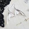 Gothic Punk Large Black Vampire Bat Wings Dangle Earrings for Women Men Hallowmas Party Demon Slayer Personality Jewelry Gifts