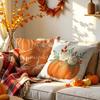 Thanksgiving Pillowcase Harvest Season Pumpkin Maple Leaf Print Linen Cushion Bedroom Sofa Car Cushion Cover