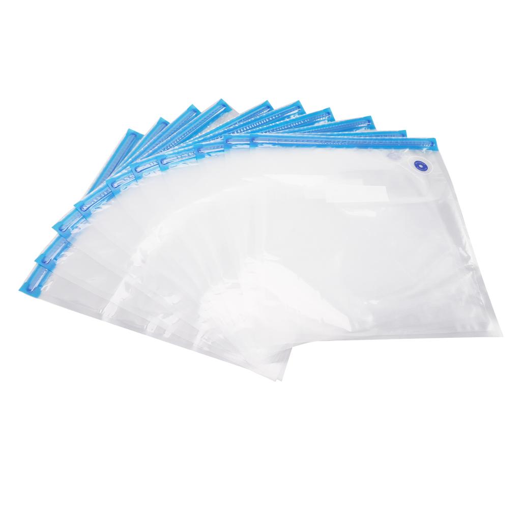 10Pcs Food Vacuum Bag Odorless Space Saving Vacuum Sler Bag with Pump for Home Supermarket