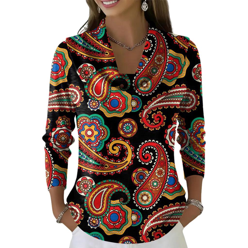 Dámský ležérní a módní svetr s dlouhým rukávem a potiskem, kulatým výstřihem