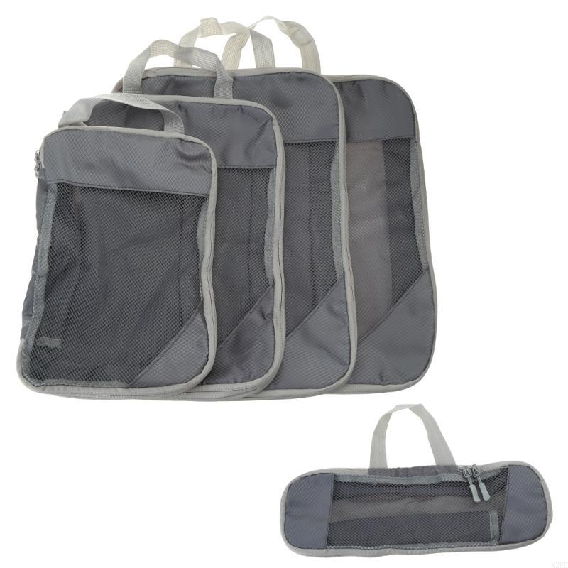 

Pack of 5pcs Versatile Organiser Clothing Storage Bag for Efficient Packing Expandable Compression Packing Cubes X3UC