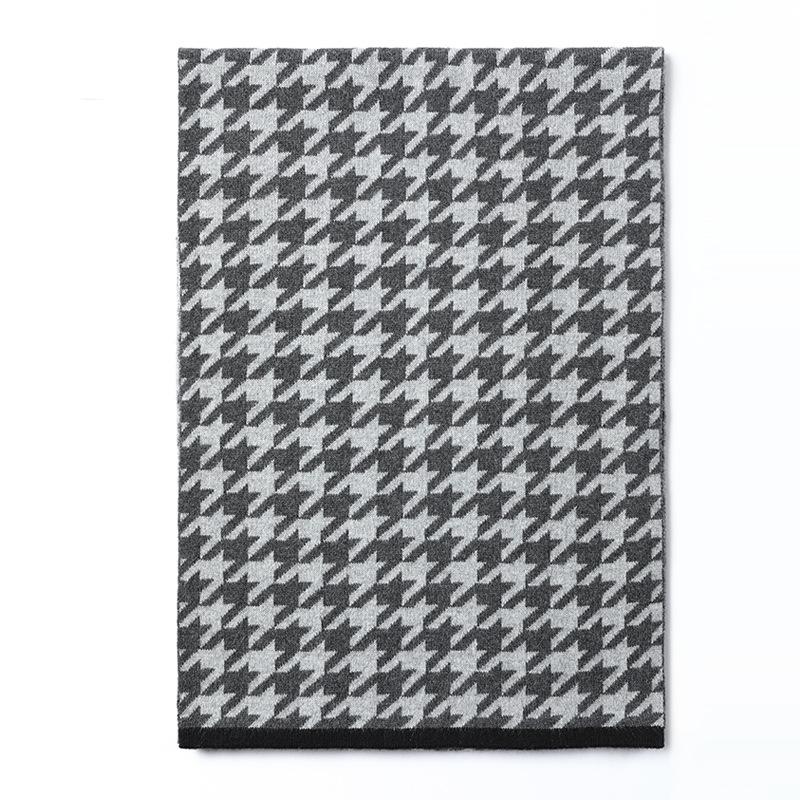 

Кашемировый мужской шарф повседневный простой утолщенный теплый для среднего возраста 2025 вязаный прямоугольный осенне-зимний шарф 180cm