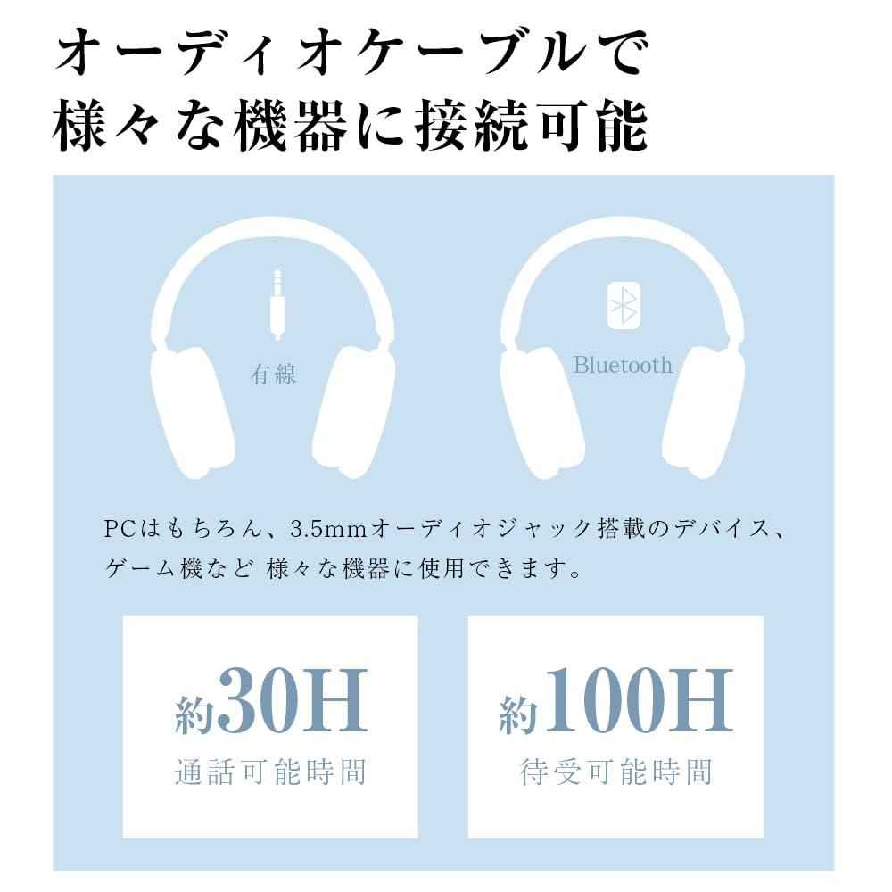 Kopfhörer Bluetooth Drahtlose Kopfhörer Bluetooth Kopfhörer Kabelgebunden Drahtlos Duale Nutzung Versiegelt HIFI-Sound Stunden Musik Rauschen Schnellanleitung