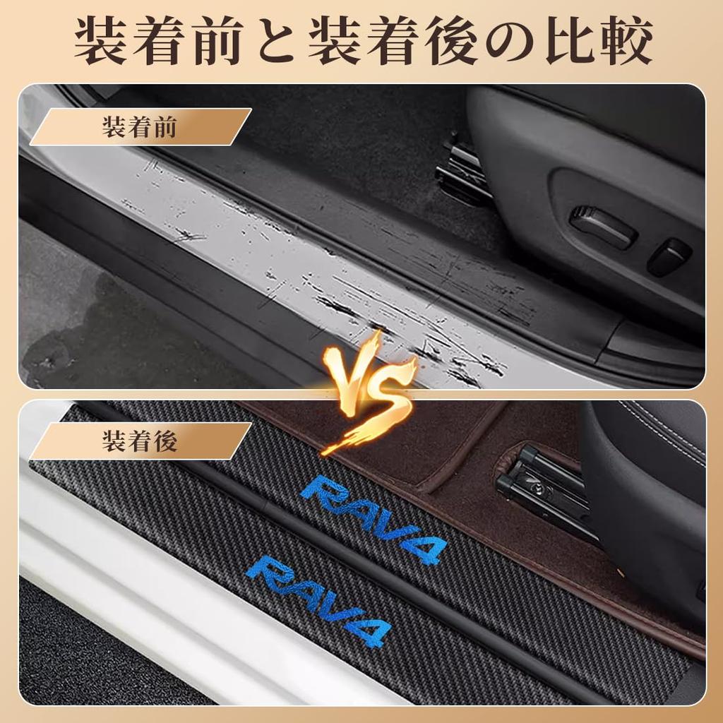 GOODGOODCAR RAV4 Side Step Guard, Scuff Plate, Suitable for All RAV4 Systems, RAV4 Interior