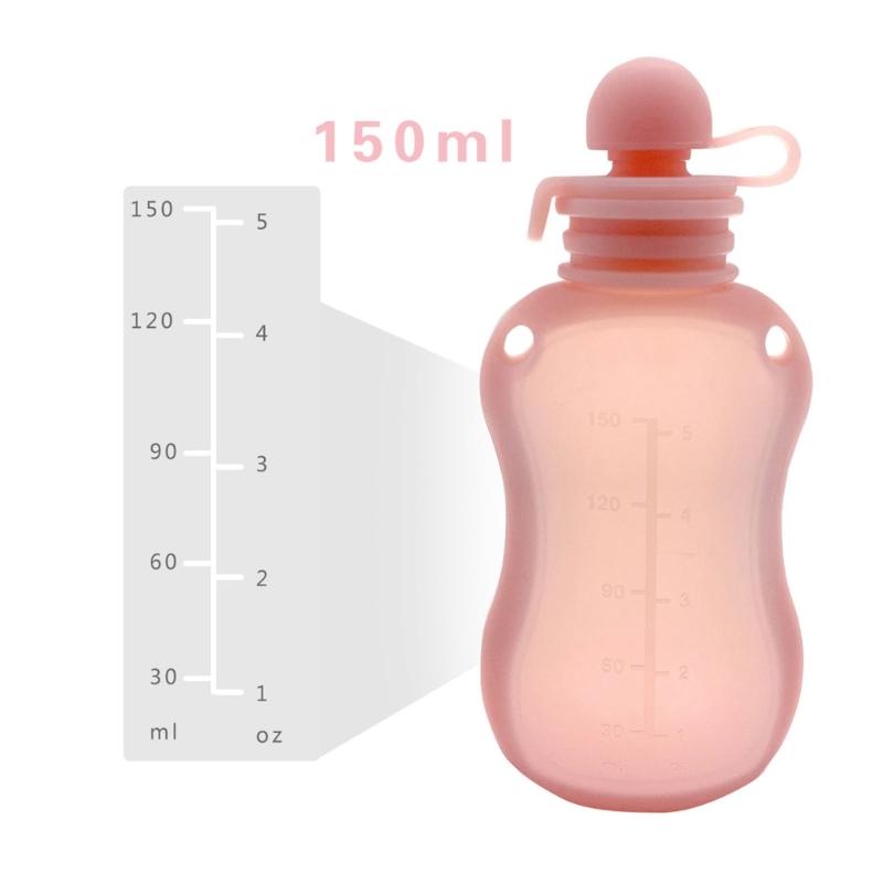 150ml Refillable Baby Food Storage Bag Silicone Milk Congee Pouch Leakproof Organiser Squeeze Storage Container