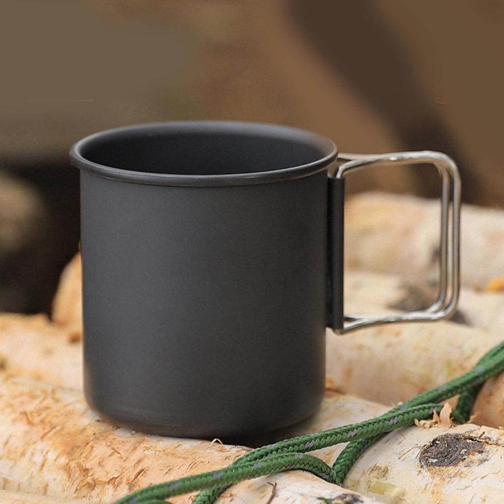 Multifunction Camping Mug Black Travel Cup Durable Portable Mug  Hiking Travel