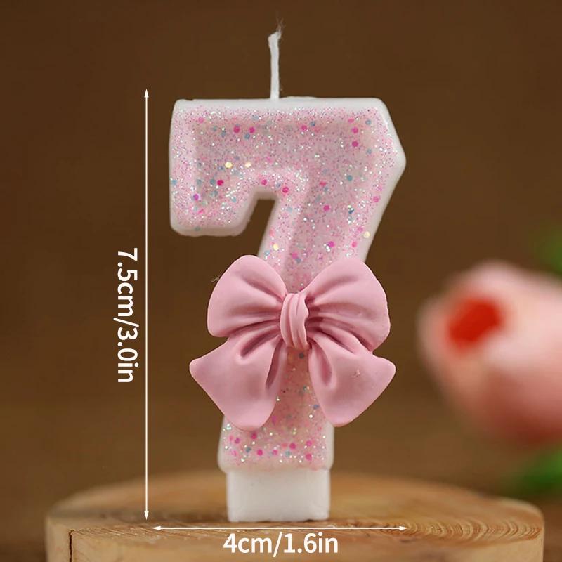 Gradient Butterfly Digital Candle Birthday Cake Topper Table Butterfly Decor 0-9 Purple Number Birthday Candles Party Supplies