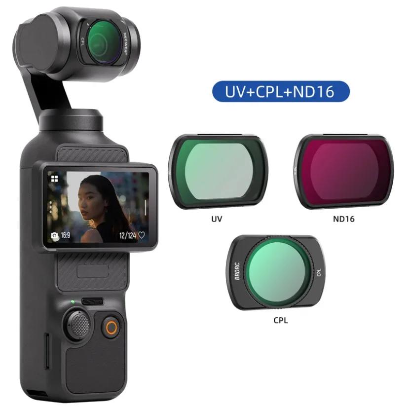 BRDRC Magnetisches ND/CPL-Filterset für DJI OSMO Pocket 3 Creator Combo Zubehör, Action-Kamera Neutraldichte-Filter