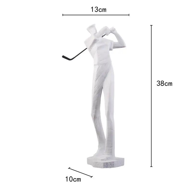 Home Decor Statues Golf Sports Figures Abstract Human Body Sculpture  Play Golf Resin Decorative Figurines Desktop decor Statues