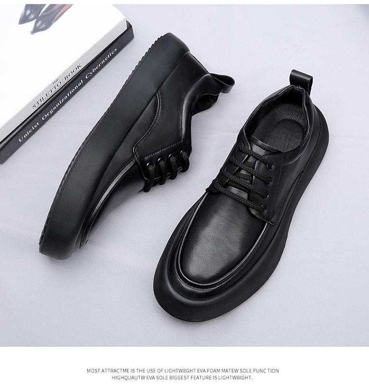 FashionFashion Casual Spring Autumn Cow Leather Shoes for Men New England Black Men's Dress Shoes Lace New Designer Loafers Male
