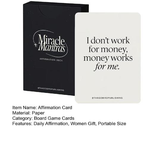 Set Miracle Mantras Affirmation Card 60 Daily Positive Affirmation Deck