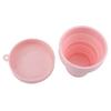 Faltbarer Tragbarer Leichter Silikonbecher mit Deckel für Wasser Kaffee(Rosa)