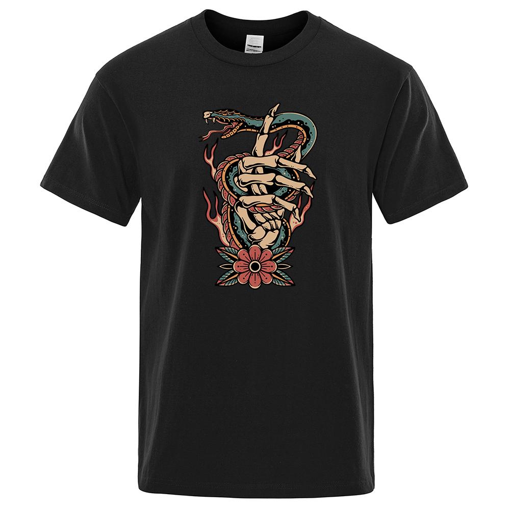 

Ядовитая змея, обвивающая кончики пальцев, топы, мужская мода, мягкая футболка, уличные хлопковые футболки, роскошные футболки больших размеров 3XL