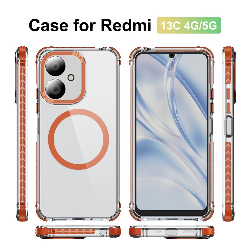Mobile Phone Case Niche High-end Acrylic Transparent Anti Fingerprint 2-in-1 Hard Shell for Redmi Phone Case Magnetic Suction