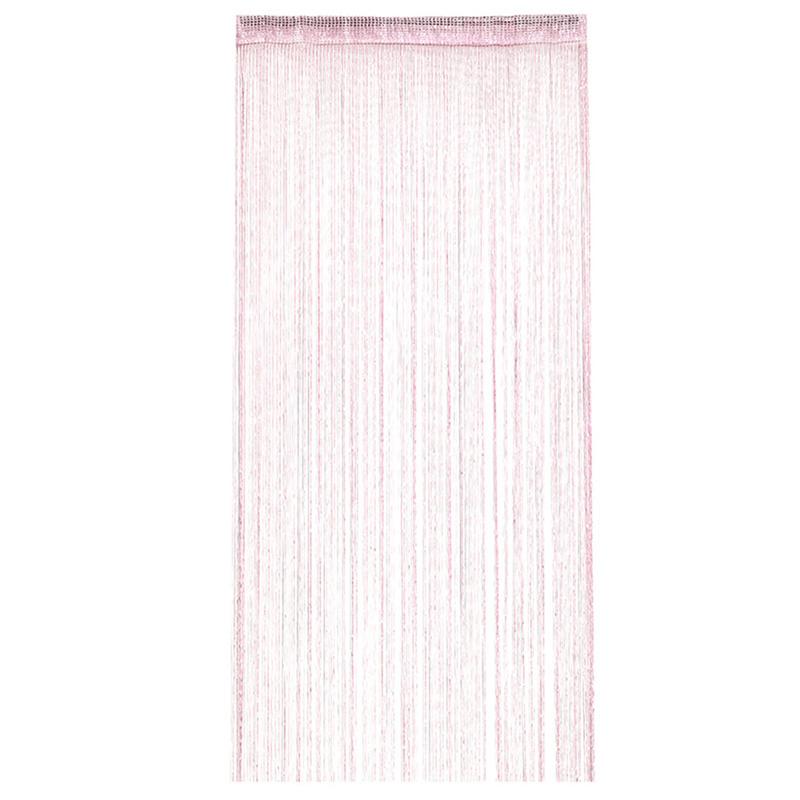 200x95CM Living Room Bedroom String Curtain Shiny Tassel Silver Line Curtain Valance Solid Color Home Window Decoration Supplies
