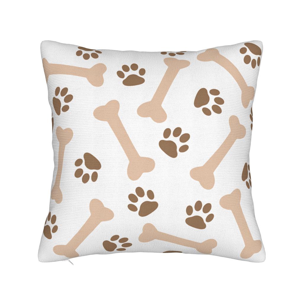 Colorful Paw Print And Bone Pillowcases Fashion Pillow Case For Sofa Bedroom Home Decor Comfy Pillow Cover