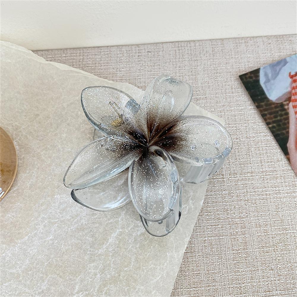 Neue Mode Glitzernde Eierblume Krallenklemme für Frauen Transparent Süße Pferdeschwanz Haarklammer Vielseitiges Mädchen Haarschmuck