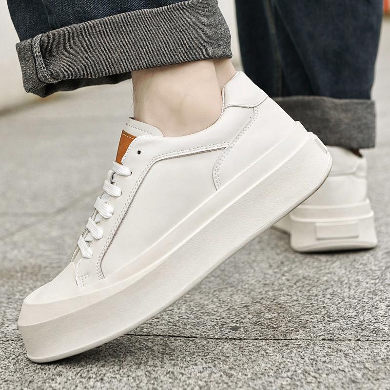 Fashion Genuine Leather Board Shoes Thick Soled Classic Casual Style Fashion Party Trendy Youth Versatile Shoes Casual Luxurious