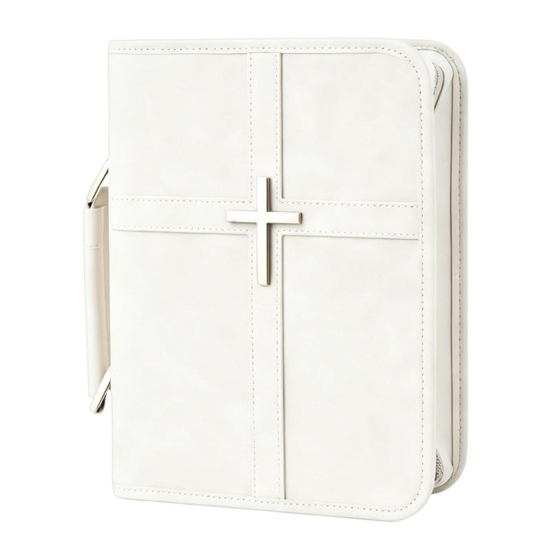 Borsa porta libro di preghiera Custodia per libro in pelle PU con chiusura completa e maniglia per il trasporto per culto, viaggi e uso domestico