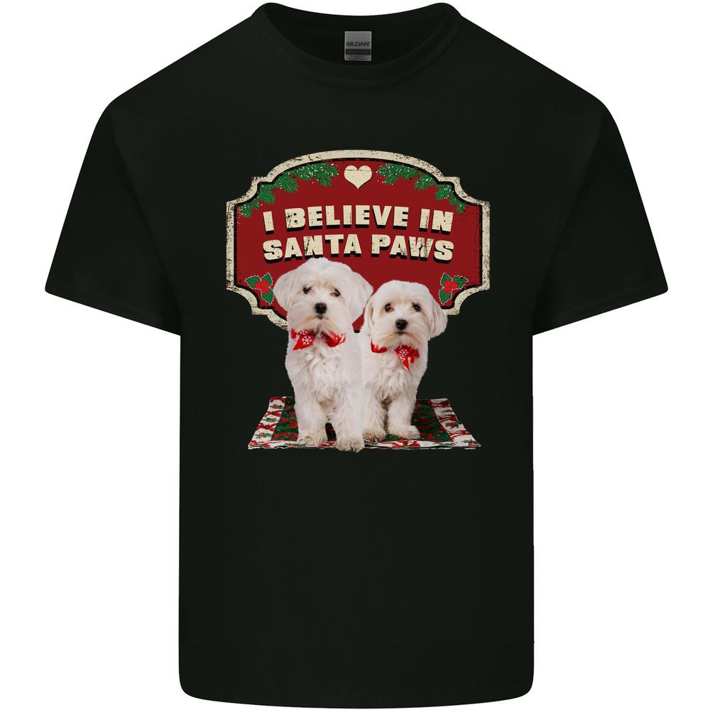 Christmas Maltese Funny Santa Paws Xmas Mens Light Cotton T-Shirt Unisex T-Shirt XXXL