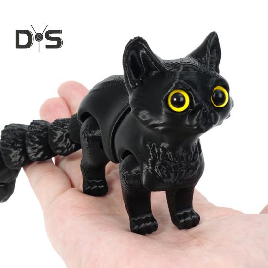 3D-gedrucktes Katzenspielzeug, flexible Gelenke, artikuliertes Katzenmodell für Erwachsene, 3D-gedruckte Tiere, Zappelspielzeug für die Dekoration im Homeoffice oder Klassenzimmer