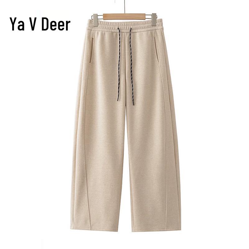 Yalu Women s High-Waist Curved Wide-Leg Pants 2XL