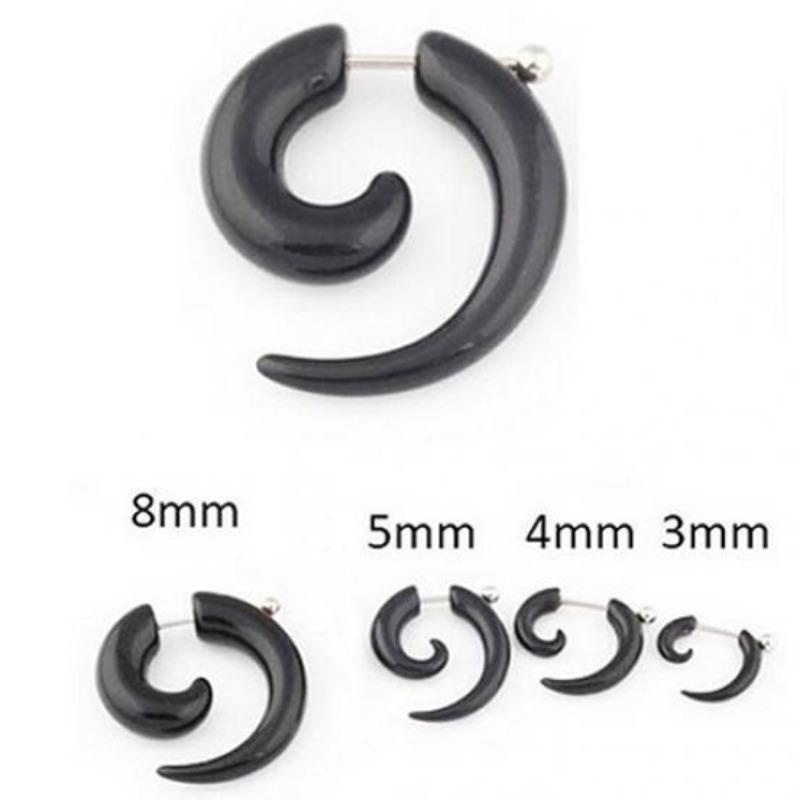 Fashion Unisex Spiral Fake Ear Plug Flesh Plugs Ear Piercing Body Jewelry Earrings