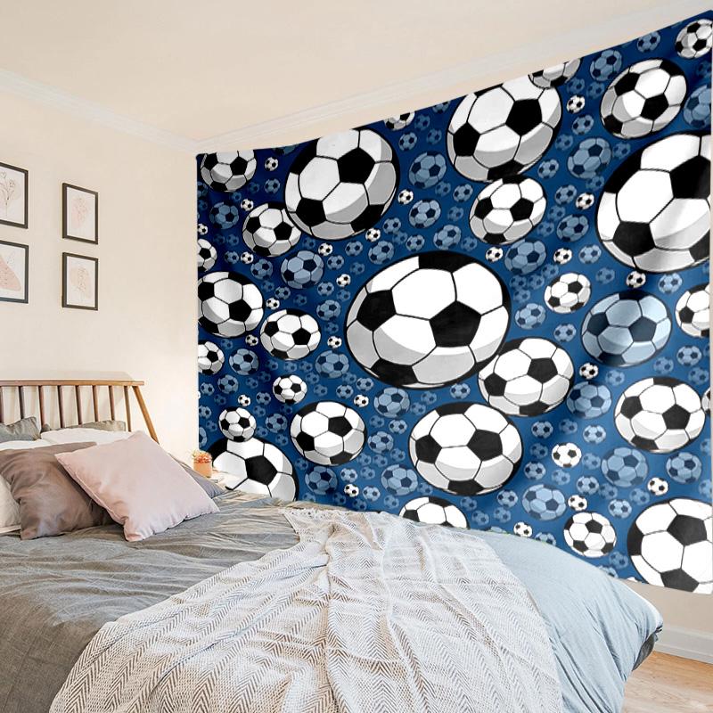 Soccer Ball Pattern Background Tapestry Room Decoration Wall Hanging for Living Room Bedroom, dormitory, Birthday and Christmas gifts