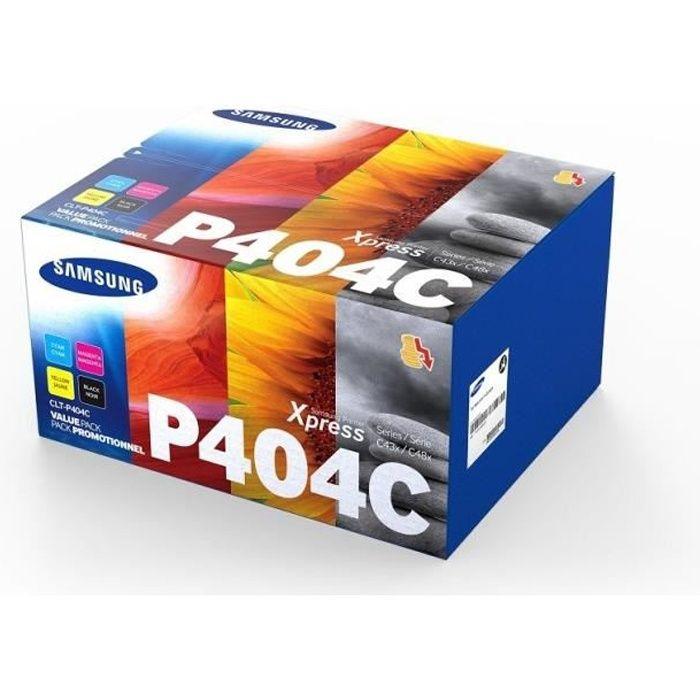 Pack De 4 Cartouches De Toner Cyan, Jaune, Magenta, Noir Samsung CLT-P404C (SU365A) Pour SL-C430W/SL-C480W/SL-C480FW