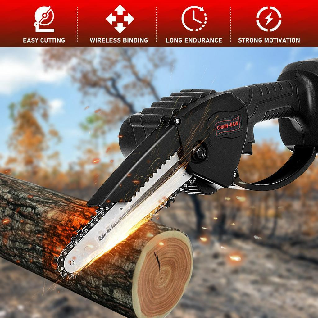 6 Inch Electric Chain Saw Pruning Chain Saw 1200W Cordless Garden Tree Logging Saw Woodworking Cutter Tools for Makita Battery