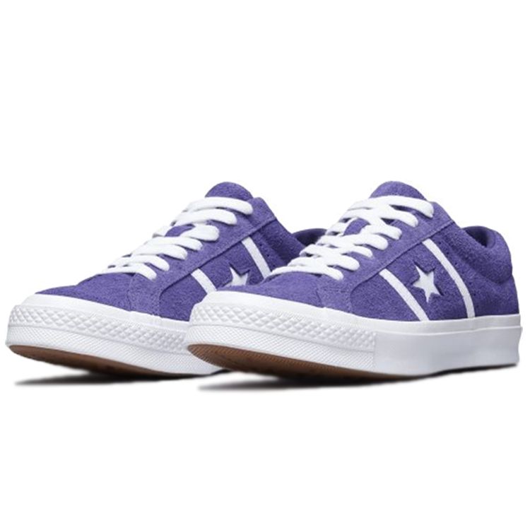 Converse One Star Academy Ox Comfortable Versatile Low-Top Canvas Shoes Unisex Sneaker Purple White 164391C