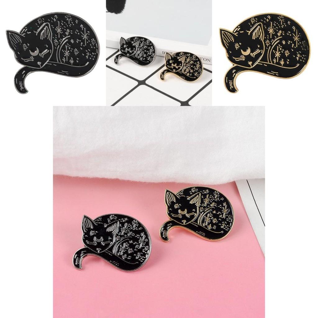 Unique Cartoon Cat Brooch Cute Sleeping Cat Design Fashionable Alloy Pin For Unisex Style