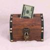 Box Wooden Treasure Bank Storage Chest Piggy Wood Vintage Money Coin Lock Boxes Jewelry Saving  Pirate Organizer Decorative Gift
