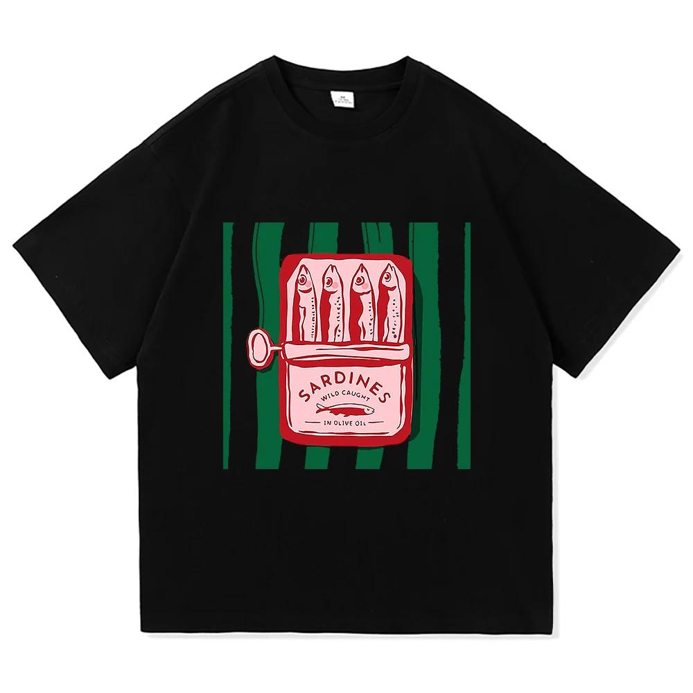 Sardine TShirt Fashion Men Women Clothing Retro Harajuku Clothes Sea Ocean Fisherman Tops Vintage Cotton TShirts