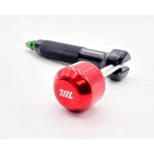711L Lollipop Bit Driver (Aluminum, Black, Red) - Pocket Screwdriver with Retractable Lever for Increased Torque