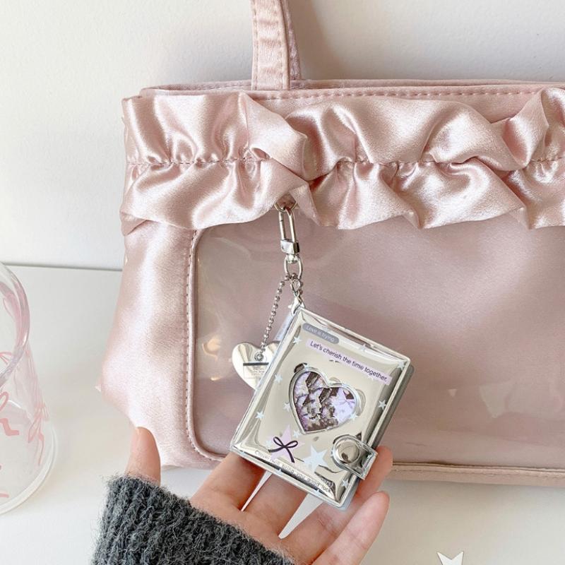 Cute Silver Korean Card Album 2 Inch for Idol Photos Mini Storage Binder for Girls Perfect Collectors Gift