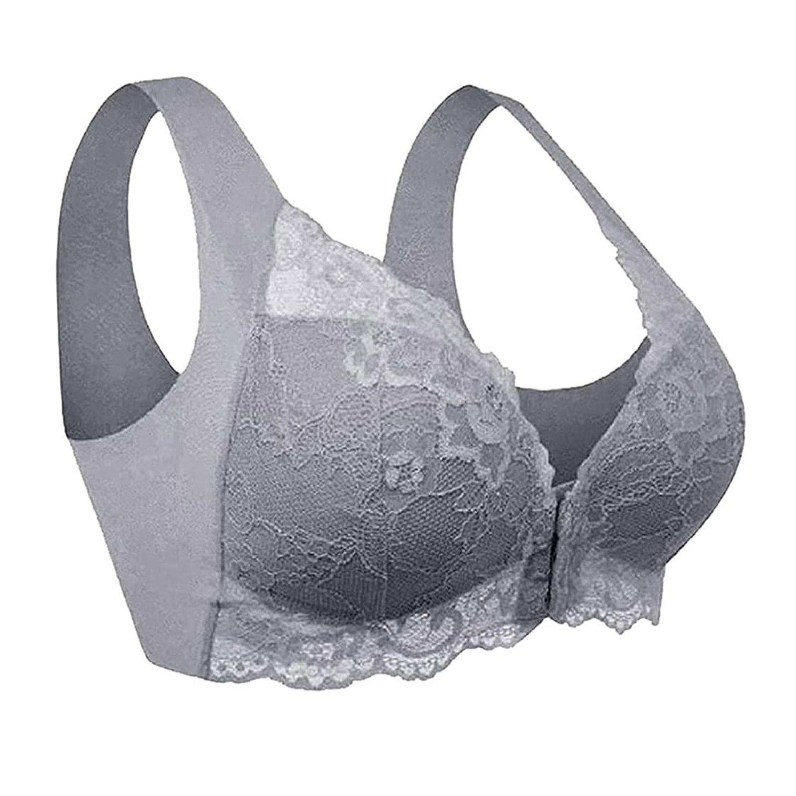 

Women s Adjustable Sports Front Closure Extra-Elastic Breathable Lace Trim Bra XL（2L）