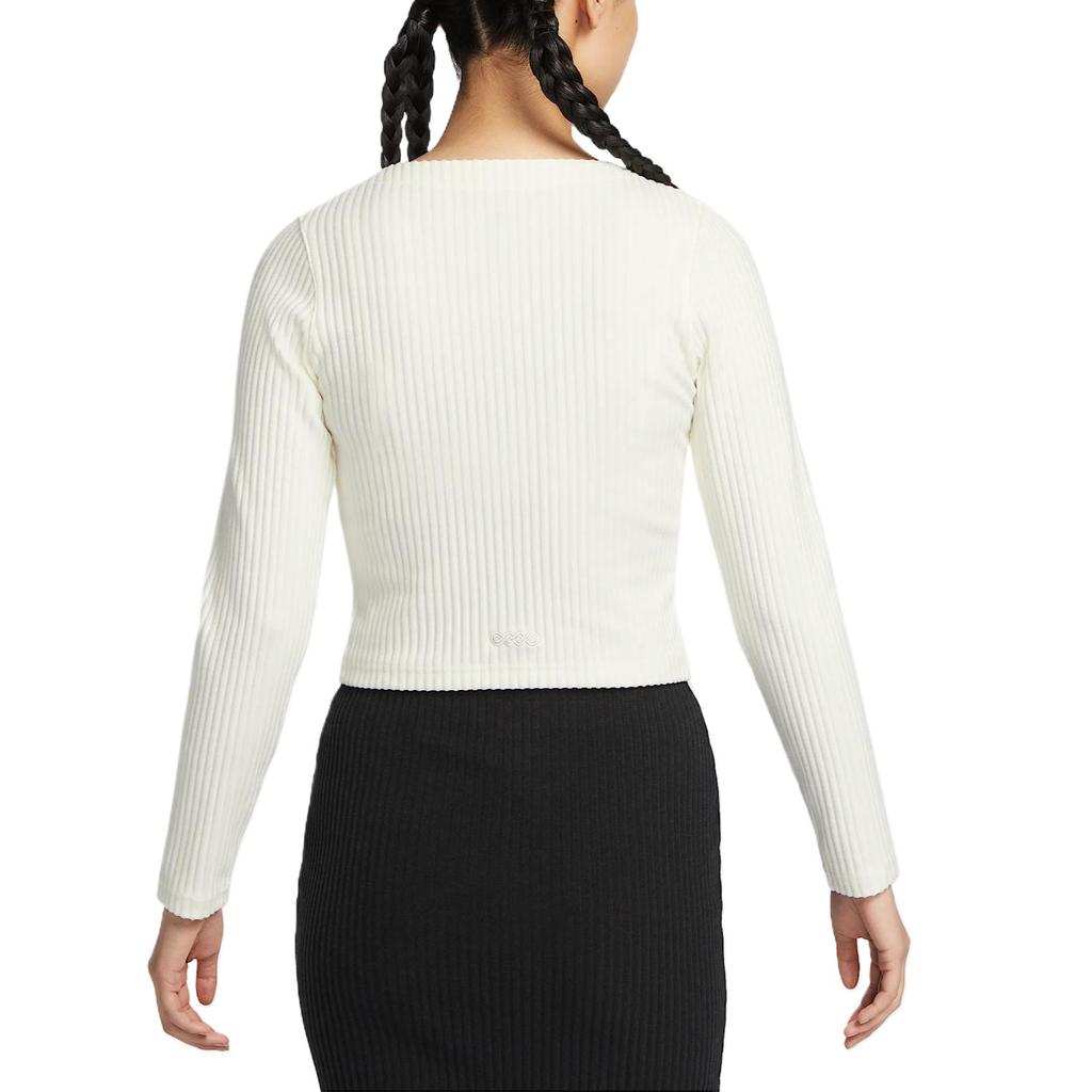 Nike Abbigliamento sportivo Chill Rib Snake Welcome Series Top corto slim fit con zip da donna Sail HV8459133