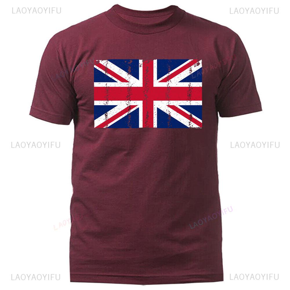Vintage Union Flag Mens Tshirt Tshirt United Kingdom England Great British Tshirts Summer Comfort High Quality Short Sleeves
