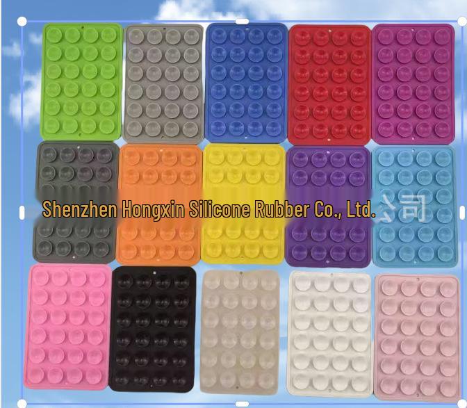 Silicone Suction Cup Holder for Mobile Phones - Square, Single-Sided, Set of 24