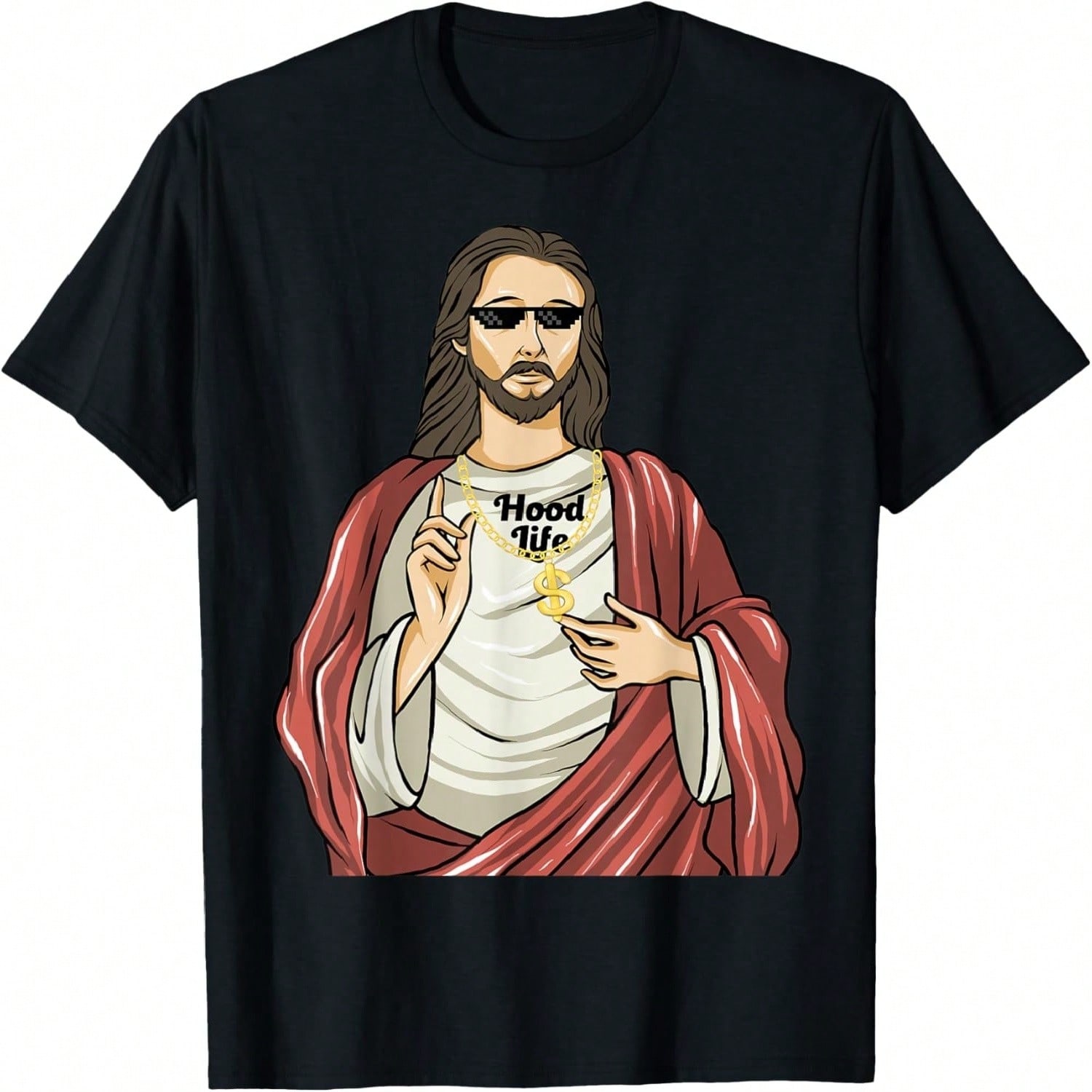 Jesus Riding Dinosaur UFO Alien Cross Religious Retro God T-Shirt S разноцветный