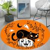 Happy Halloween Round Carpet Cartoon Ghost Jack-o-lantern Cat Floor Mat Circle Rug Home Bedroom Living Room Yoga Mats Anti-Slip