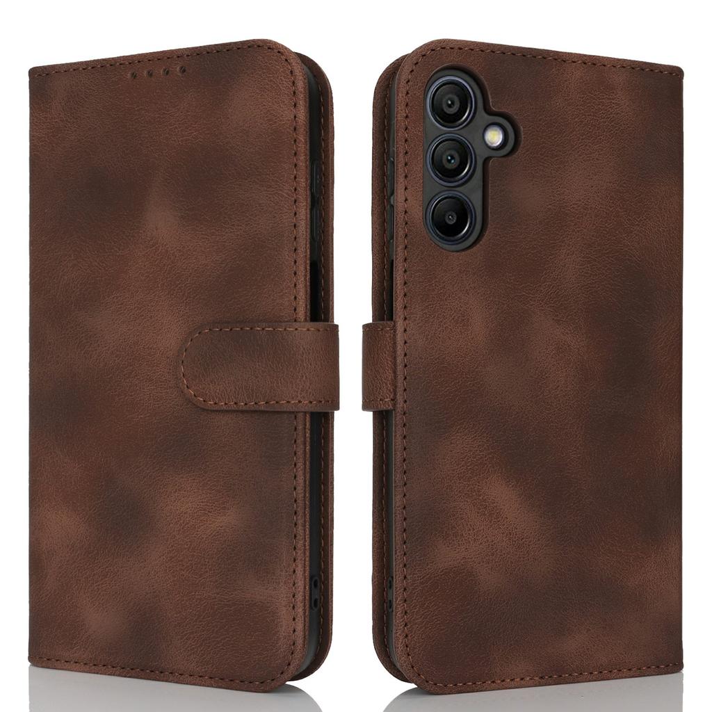 For Samsung Galaxy A15 5G Wallet Case Double Folded Edge Skin Touch PU Leather Flip Phone Cover