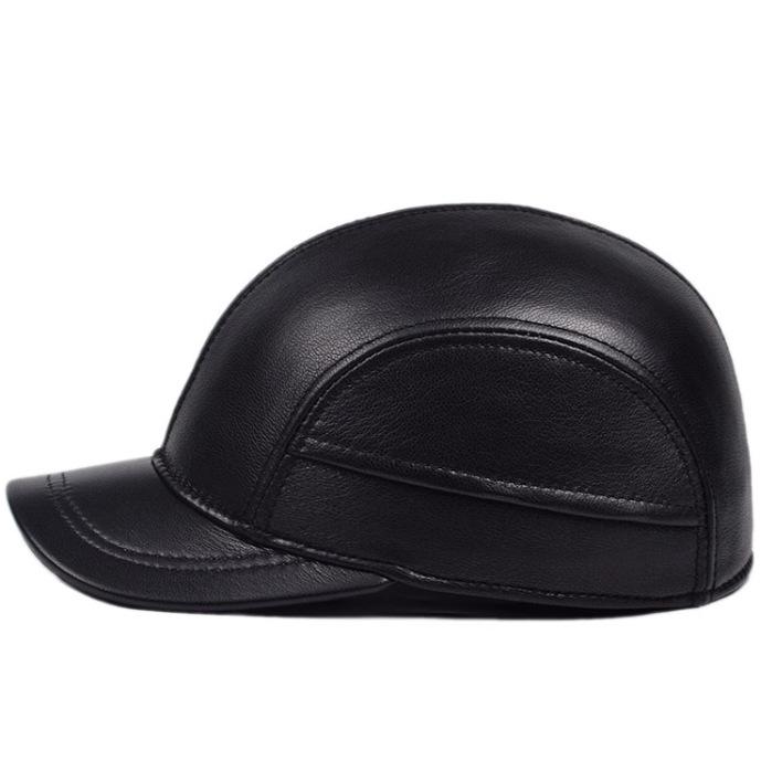 Męska i Damska Krótka Czapka z Daszkiem typu Duckbill ze Skóry Owczej na Jesień/Zimę do Użytku Zewnętrznego i Jazdy Samochodem.