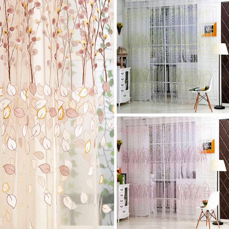 5# Wintersweet Door Curtain Tulle Window Treatment Voile Tulle Drape Valances