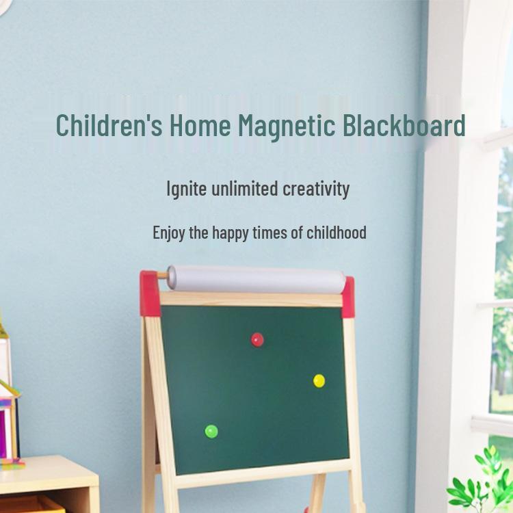 Adjustable Double-Sided Magnetic Drawing Board & Blackboard for Kids - Freestanding, Home Use, Ideal for Primary Students