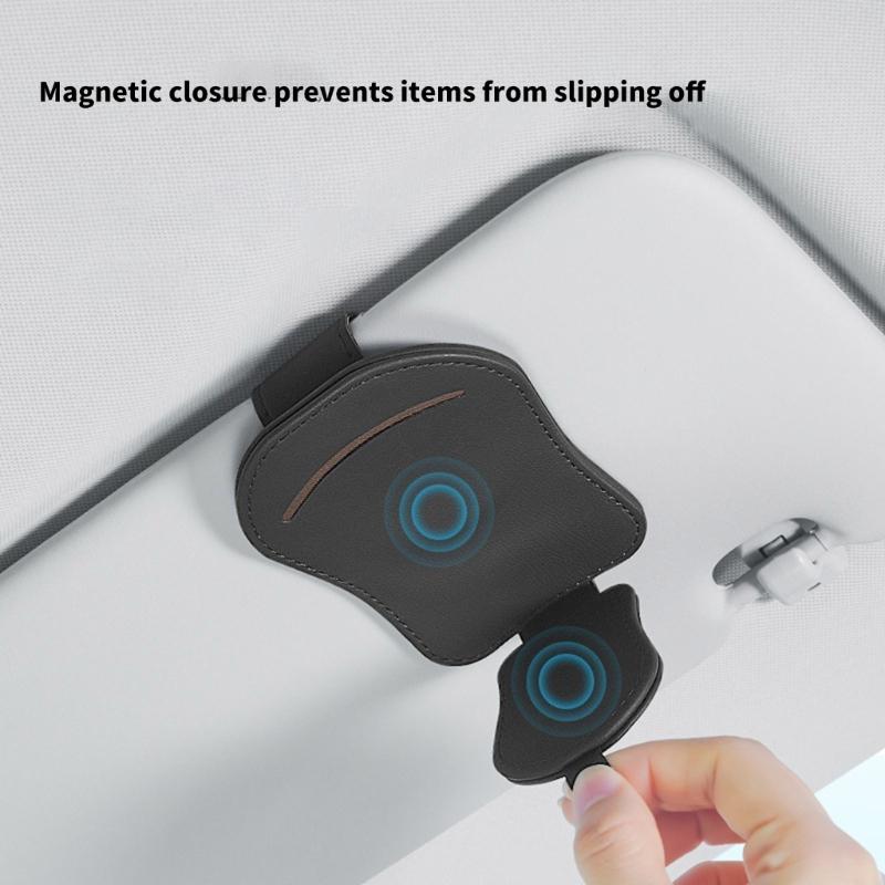 Magnetischer Automobil-Sonnenblenden-Klemme, Auto-Sonnenblenden-Brillenhalter-Organizer, Anpassbare Winkel für verschiedene Brillengestelle