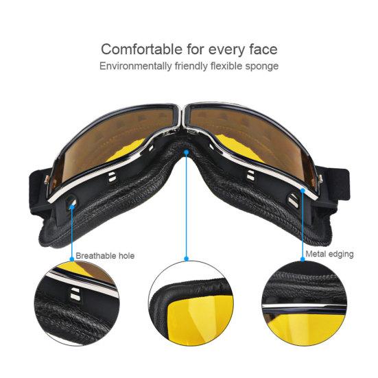 Universelle winddichte Vintage-Motorradbrille für den Außenbereich, Motorradhelm-Brille