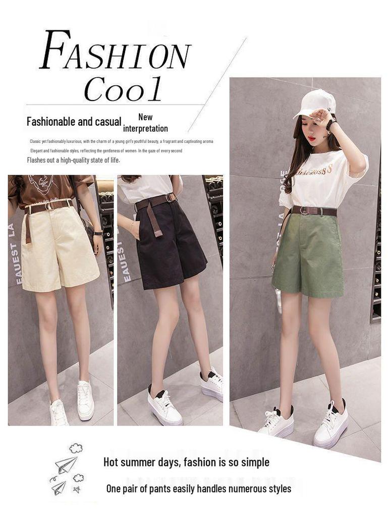 Women's High-Waisted Wide-Leg A-line Shorts - Summer 2026 Korean Style Casual Capris